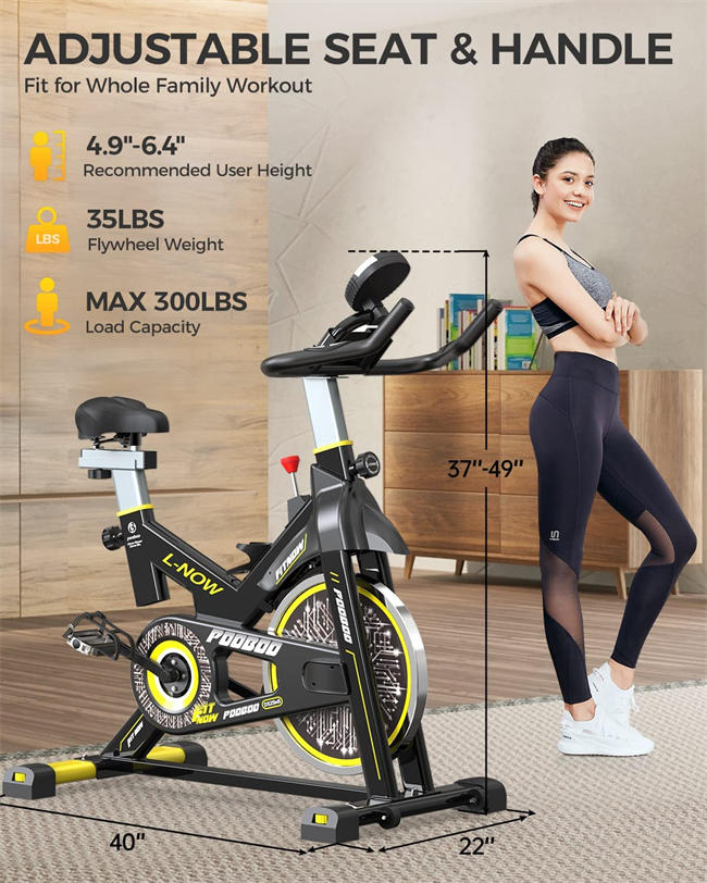 Magnetic Resistance Indoor Cycling Bike, Belt Drive Indoor Exercise Bike Stationary LCD Monitor with Ipad Mount ＆Comfortable Seat Cushion for Home Cardio Workout Cycle Bike Training 2022 Upgraded Version