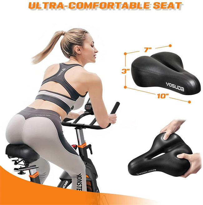 Indoor Cycling Bike Stationary - Exercise Bike for Home Gym with Comfortable Seat Cushion, Silent Belt Drive, iPad Holder