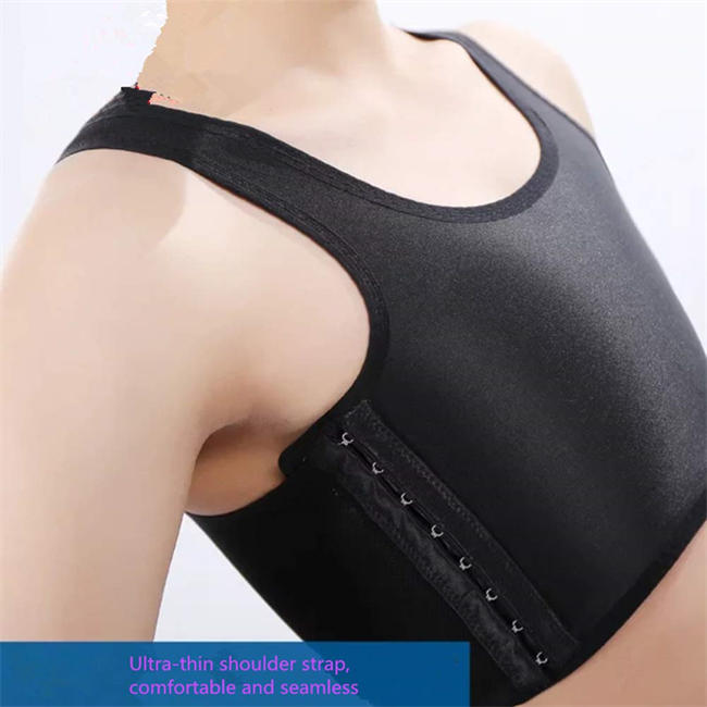 Women Hook Vest Top Corset Straps Sportswear Tank Bra Chest Slim Fit Binders for Lesbian Tomboy