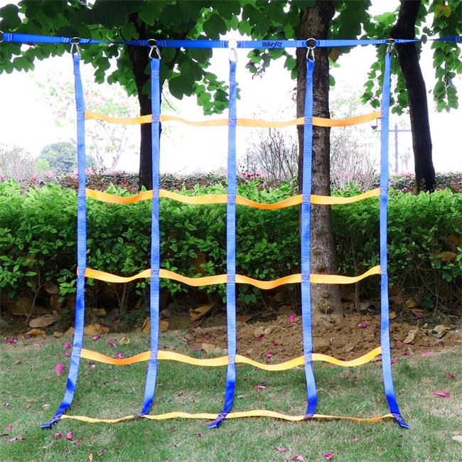 Climbing Net for Kids Outdoor, Portable Ninja Cargo Net Rope Ladder Monkey Bars for Ninja Slackline, Jungle Gyms, Swing Set, Ninja Warrior Style Obstacle Courses for Outdoor Treehouse