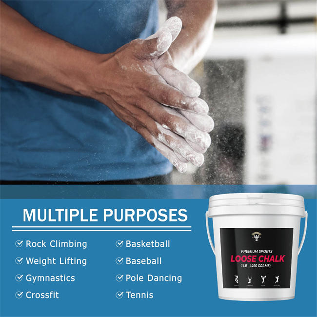 Gym Chalk Bucket - Includes Chalk Powder and A Chalk Ball - Multi-Purpose Hand Chalk for Rock Climbing Chalk, Gym Chalk, Weight Lifting Chalk and More