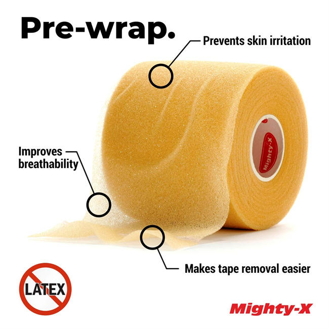 White Athletic Tape + PreWrap - 4 Pack - Easy to Tear with No Sticky Residue - Used as: Ankle Tape, Climbing Tape, Boxing Tape - Sports Tape Athletic - 1.5in x 45ft