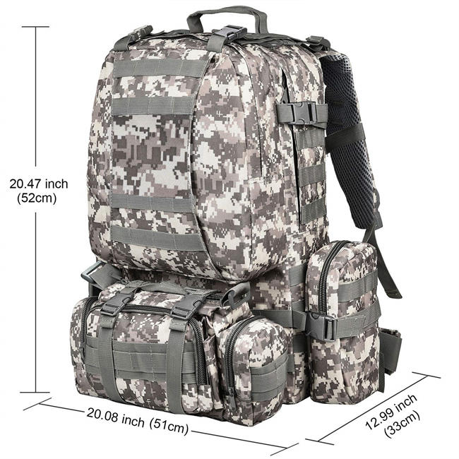 Tactical Backpack Military Army Rucksack Assault Pack Detachable Molle Bag