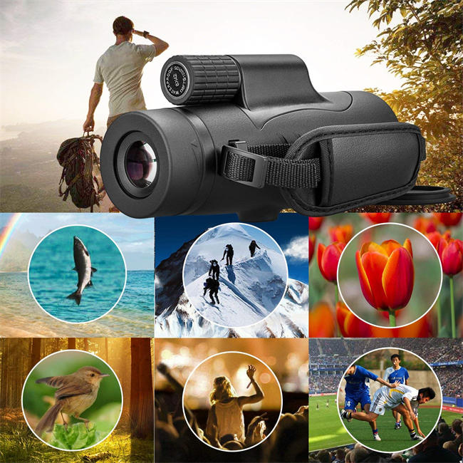 Monocular Telescope High Power 8x42 Monoculars Scope Compact Portable Waterproof Fogproof Shockproof with Hand Strap for Adults Kids Bird Watching Hunting Camping Hiking Travling Wildlife Secenery