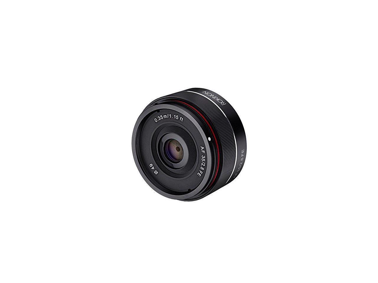 Rokinon 35mm f/2.8 (IO35AF-E) Ultra Compact Wide Angle Lens for Sony E Mount, Black