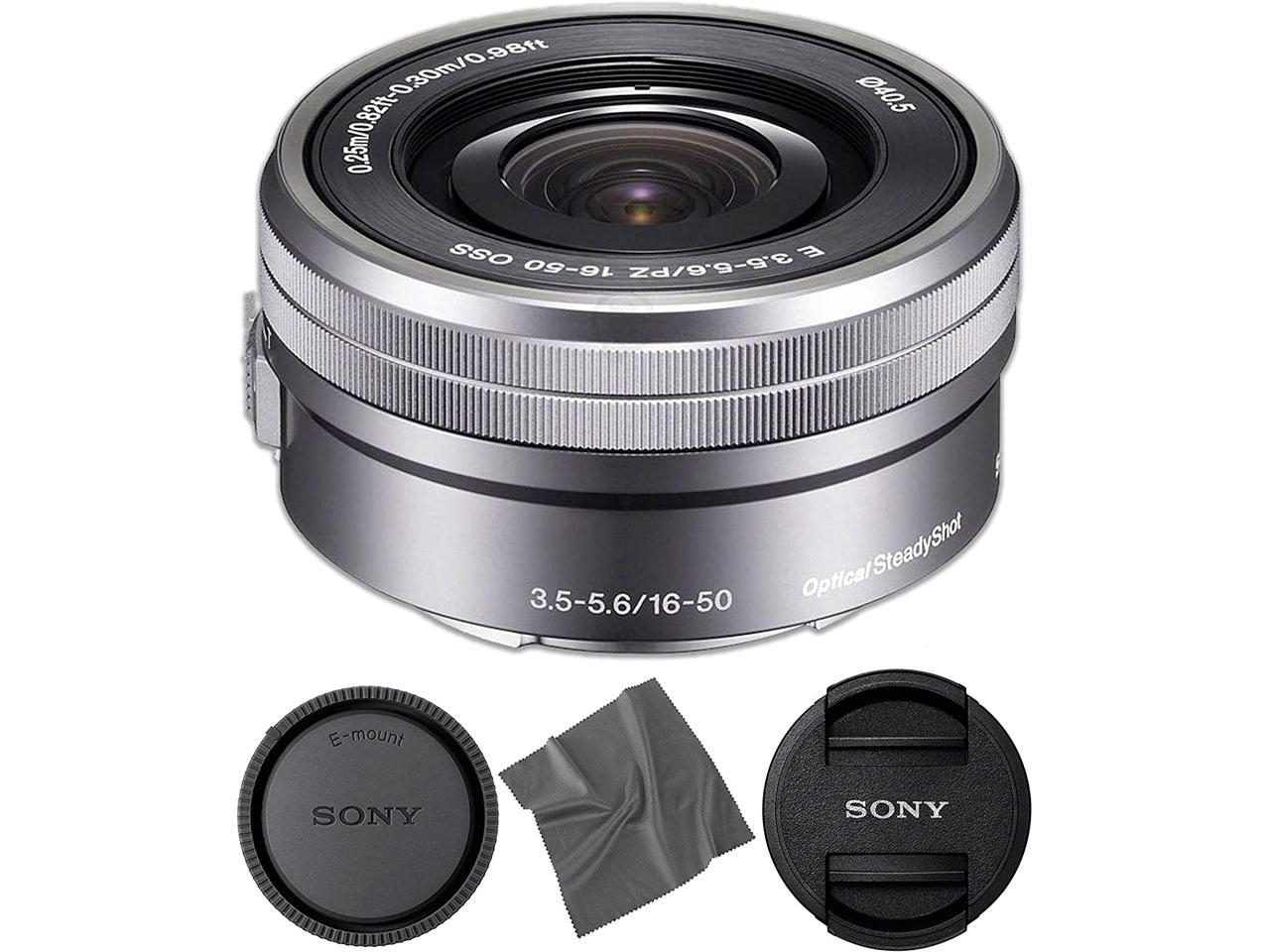 Sony E PZ 16-50mm OSS: (SELP1650) Sony E PZ 16-50mm f/3.5-5.6 OSS Lens (Silver) + AOM Pro Starter Bundle Kit Combo - International Version (1 Year AOM Warranty)