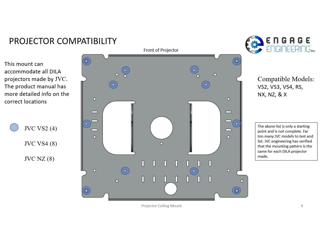 Projector Ceiling Mount JVC Compatible